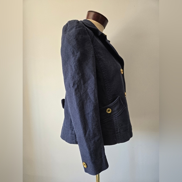 Juicy Couture Y2K Navy Peacoat, Branded Gold Buttons. Nautical Lining. Size L - Picture 6 of 15